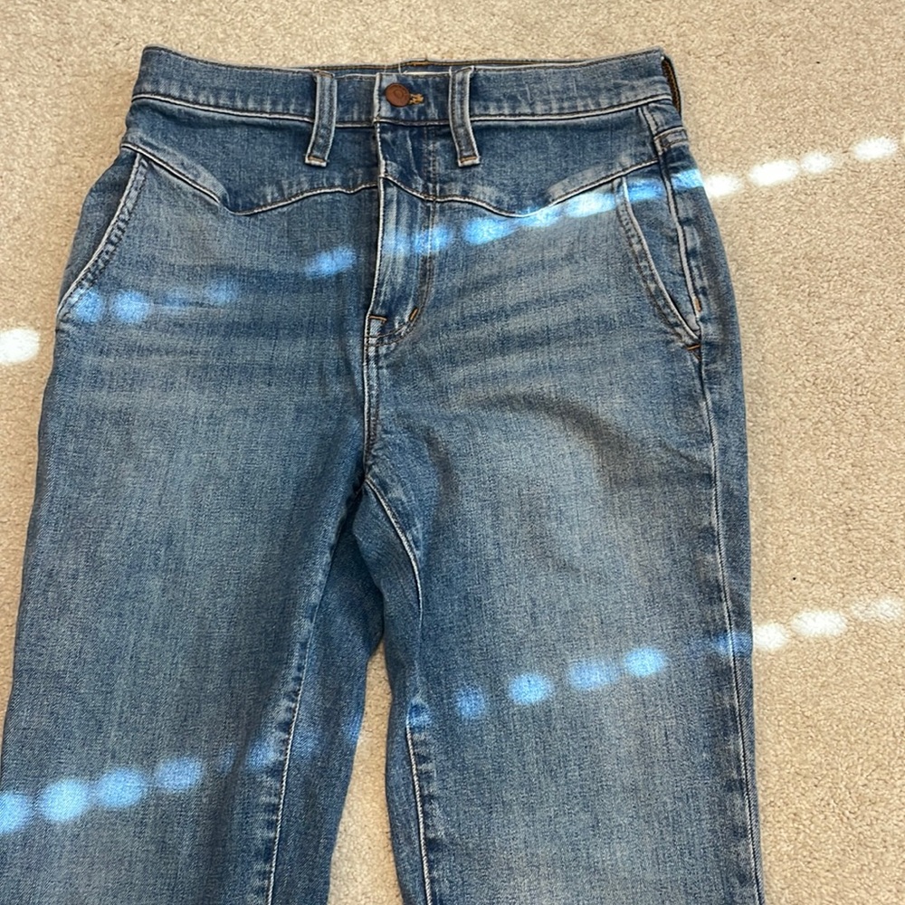 Madewell medium wash slim demi boot jeans